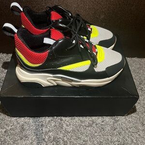 Dior Men's Sneakers - Black, Red, Yellow